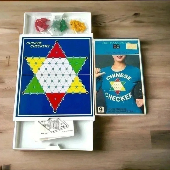 Vtg  1978 Epoch Book Game Series Magnetic Chinese Checkers Set Made In Japan - Picture 1 of 7